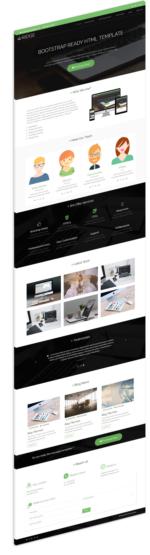 Ridge - One Page Multipurpose Responsive Html Template - 2